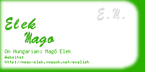 elek mago business card