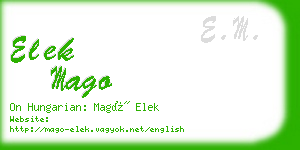 elek mago business card